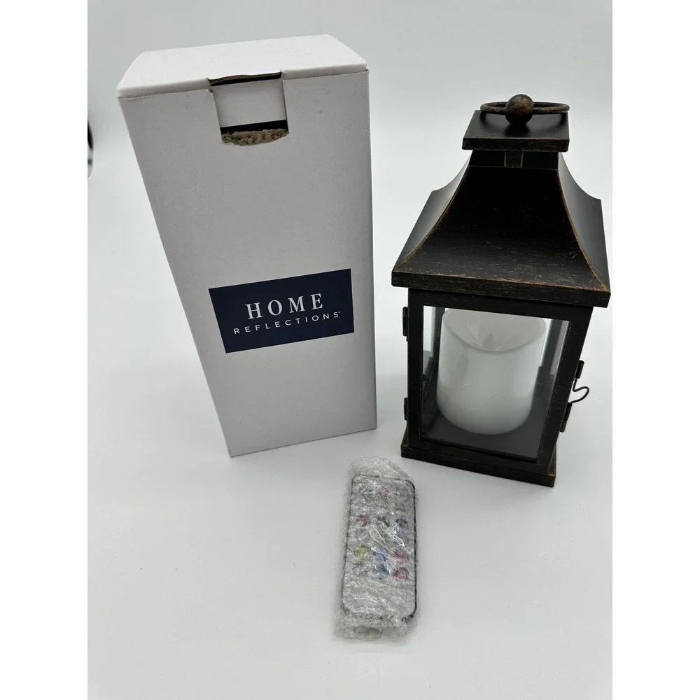 Home Reflections Lantern Candle Remote Bronze‎ 8